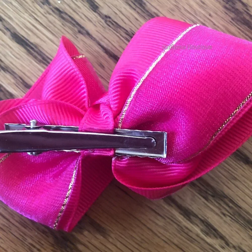 Hot Pink with Gold Overlay Ribbon 4